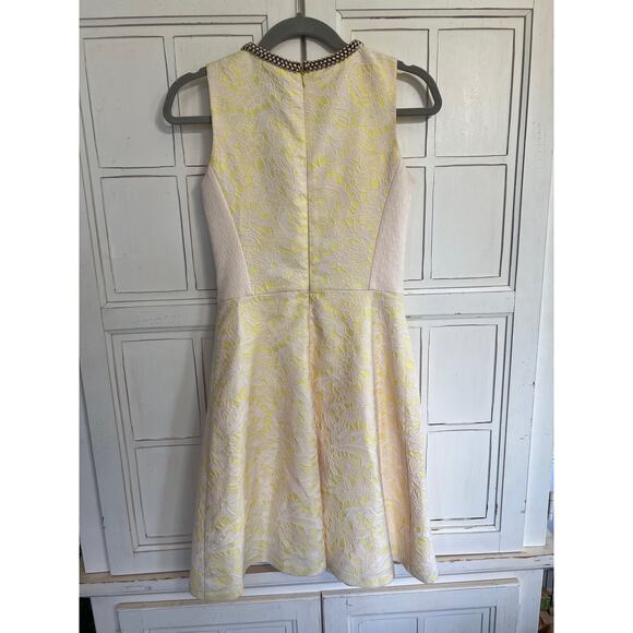 Badgley Mischka size 2 yellow floral dress - Picture 4 of 5